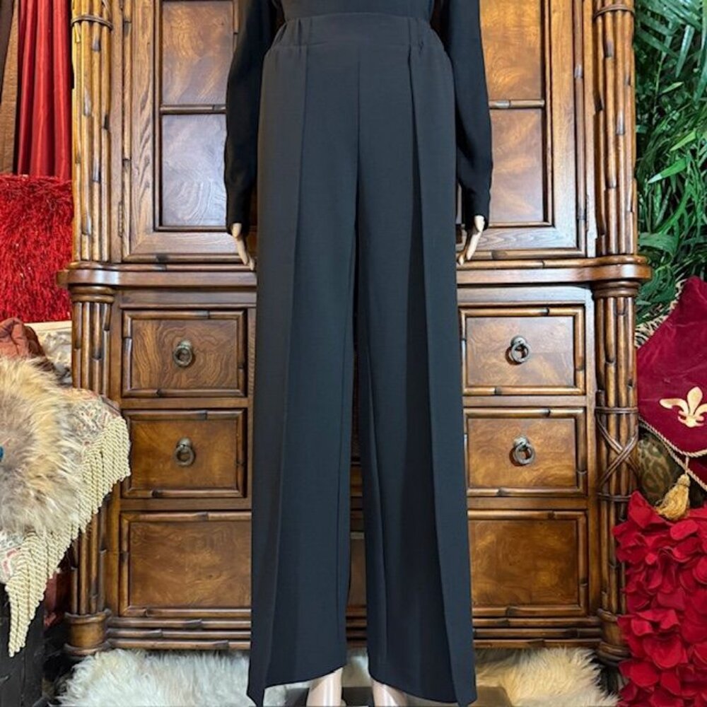 Antthony Original Black Flow Away Overlay Stretch Crepe Pant